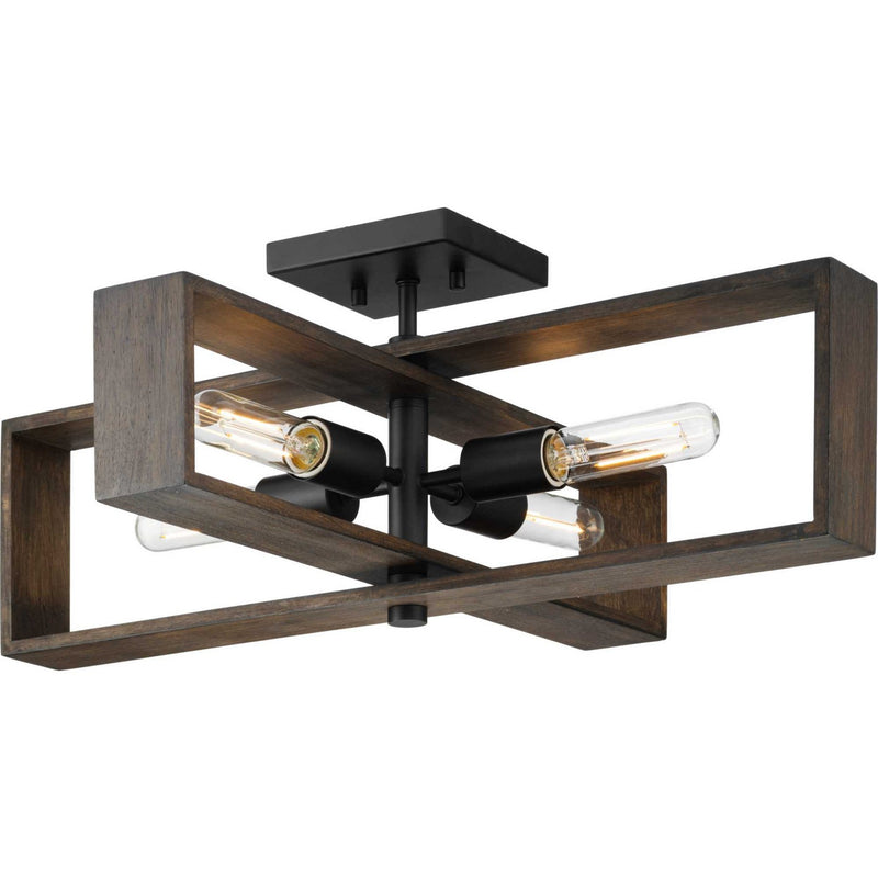 Progress Lighting P350269-31M Four Light Flush Mount, Matte Black