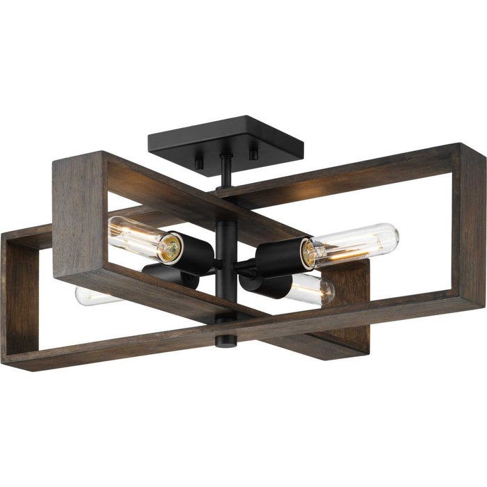 Progress Lighting P350269-31M Four Light Flush Mount, Matte Black