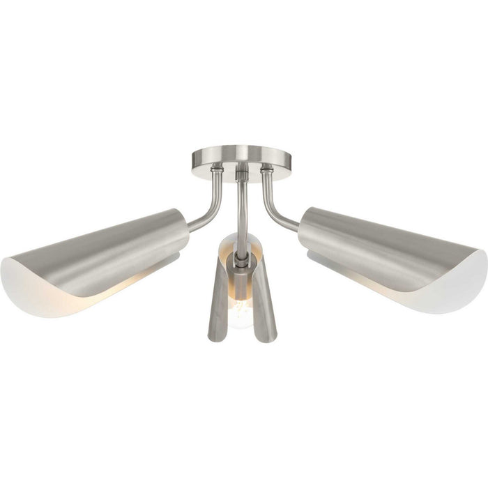 Progress Lighting P350272-009 Three Light Flush Mount, Brushed Nickel