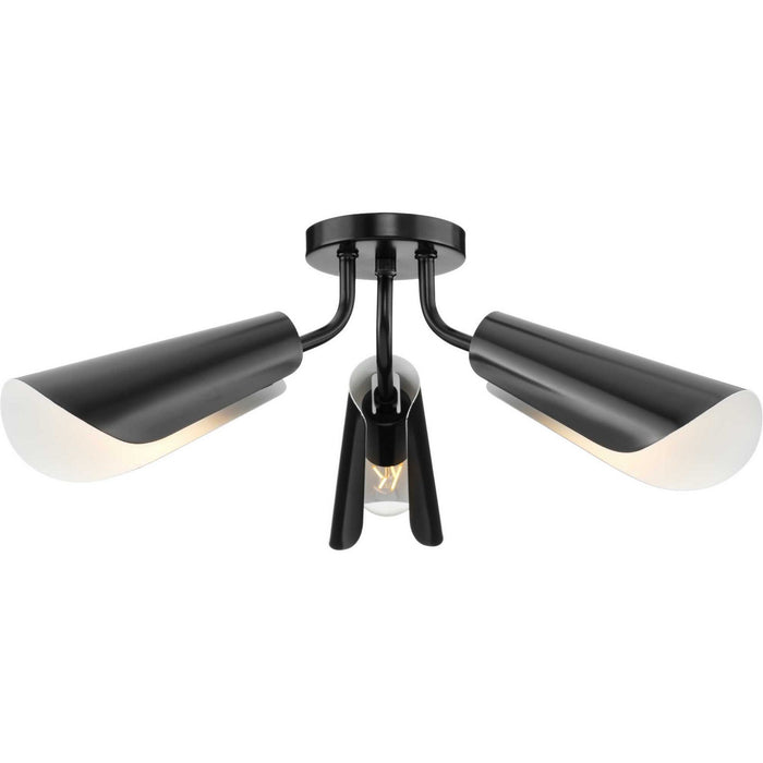 Progress Lighting P350272-31M Three Light Flush Mount, Matte Black