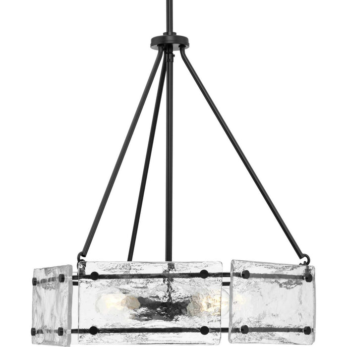 Progress Lighting P400354-31M Four Light Chandelier, Matte Black