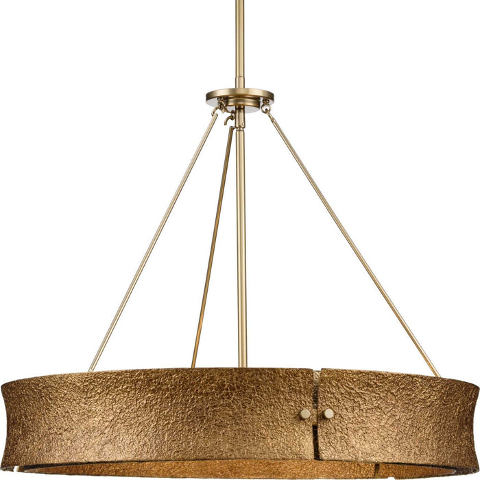 Progress Lighting P400357-205 Five Light Chandelier, Soft Gold