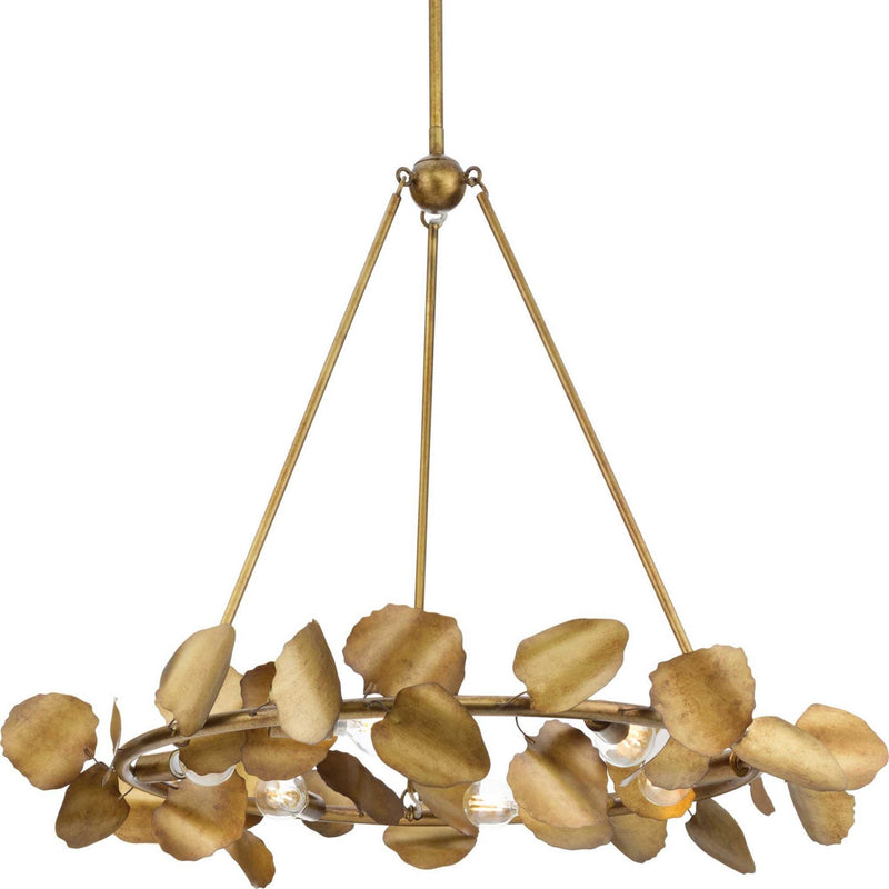 Progress Lighting P400359-204 Six Light Chandelier, Gold Ombre