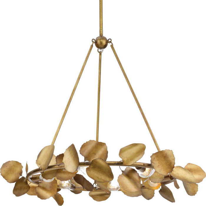 Progress Lighting P400359-204 Six Light Chandelier, Gold Ombre
