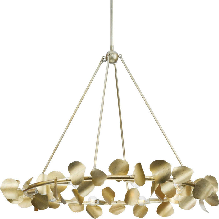 Progress Lighting P400360-176 Eight Light Chandelier, Gilded Silver