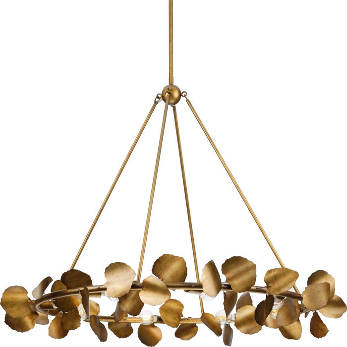 Progress Lighting P400360-204 Eight Light Chandelier, Gold Ombre