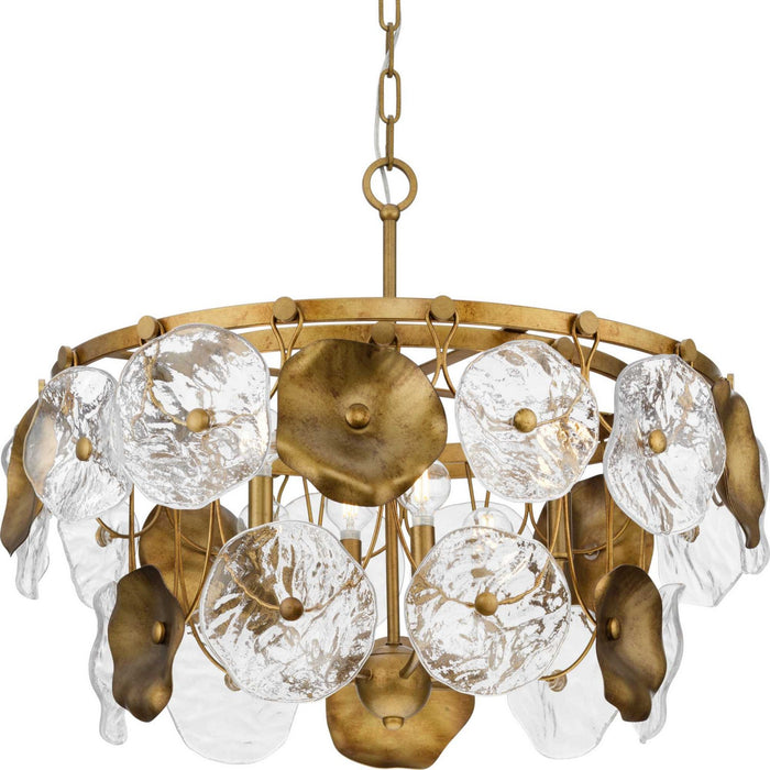 Progress Lighting P400364-204 Six Light Chandelier, Gold Ombre