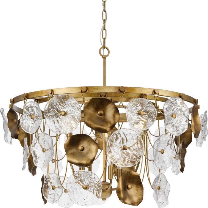 Progress Lighting P400365-204 Nine Light Chandelier, Gold Ombre