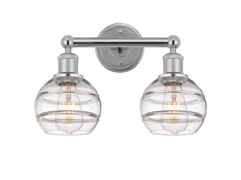 Innovations 616-2W-PC-G556-6CL Two Light Bath Vanity, Polished Chrome