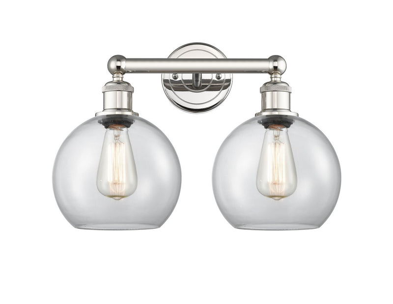 Innovations 616-2W-PN-G122-8 Two Light Bath Vanity, Polished Nickel