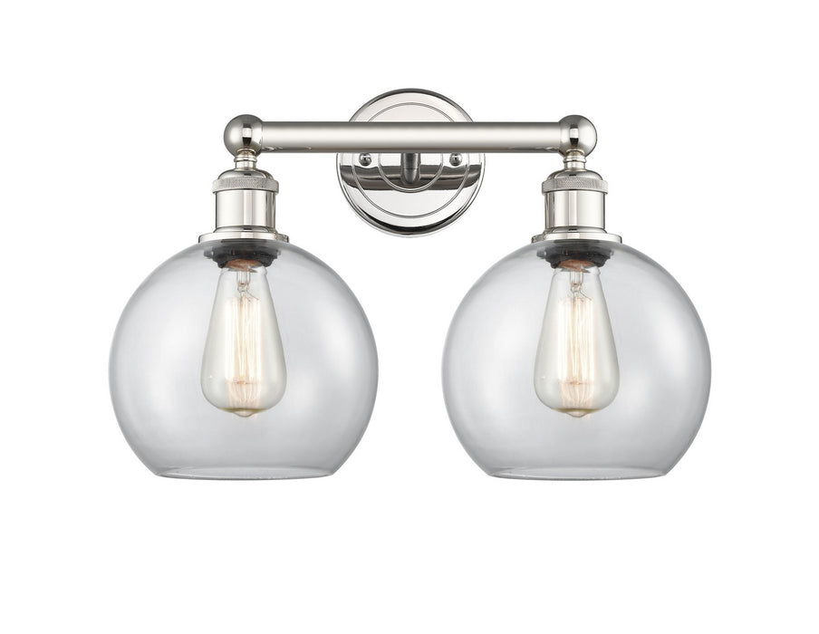 Innovations 616-2W-PN-G122-8 Two Light Bath Vanity, Polished Nickel