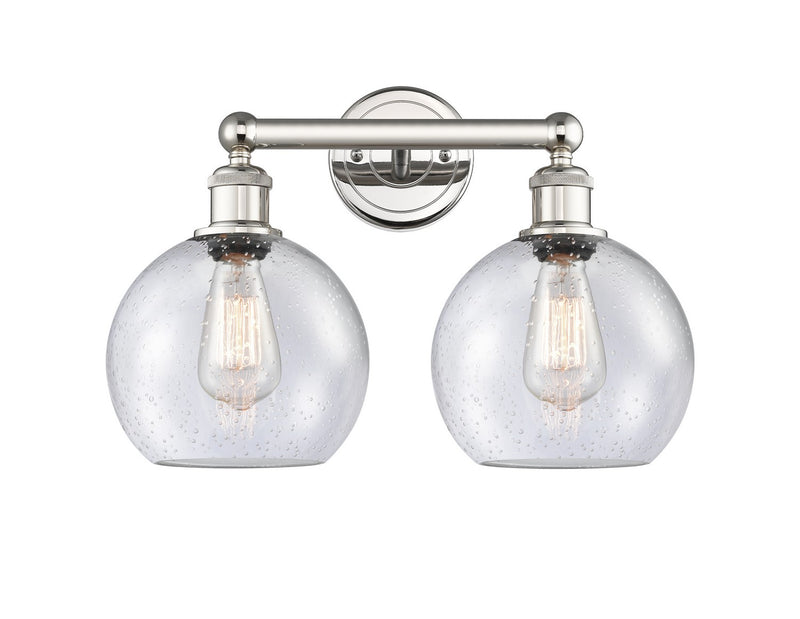 Innovations 616-2W-PN-G124-8 Two Light Bath Vanity, Polished Nickel