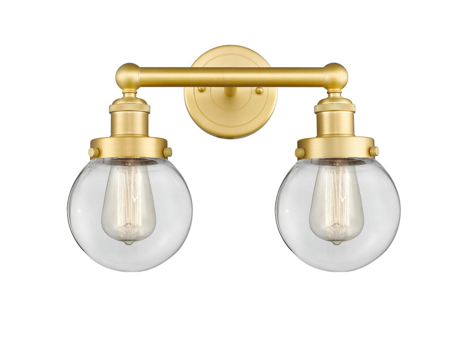 Innovations 616-2W-SG-G202-6 Two Light Bath Vanity, Satin Gold