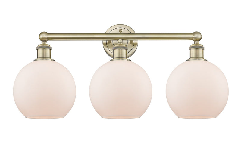 Innovations 616-3W-AB-G121-8 Three Light Bath Vanity, Antique Brass