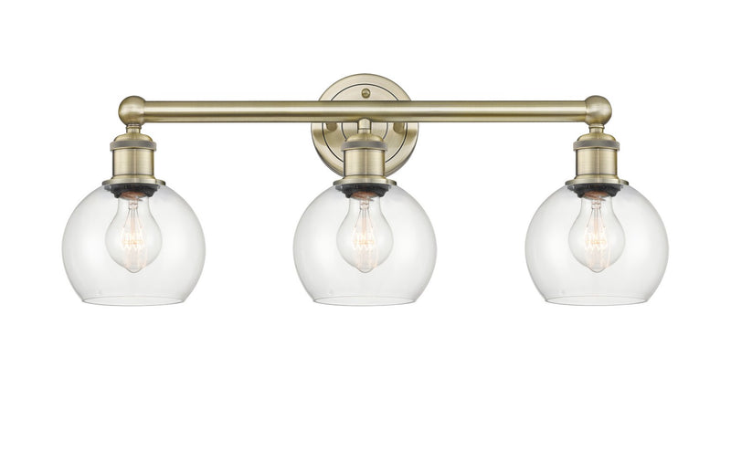 Innovations 616-3W-AB-G122-6 Three Light Bath Vanity, Antique Brass