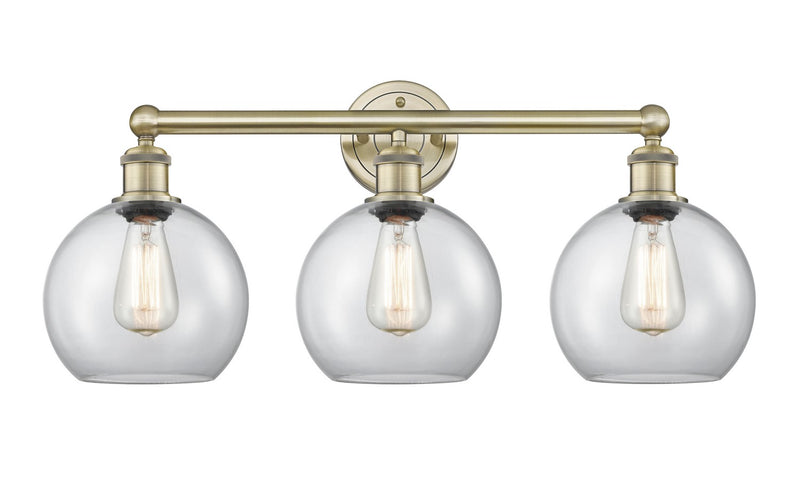 Innovations 616-3W-AB-G122-8 Three Light Bath Vanity, Antique Brass
