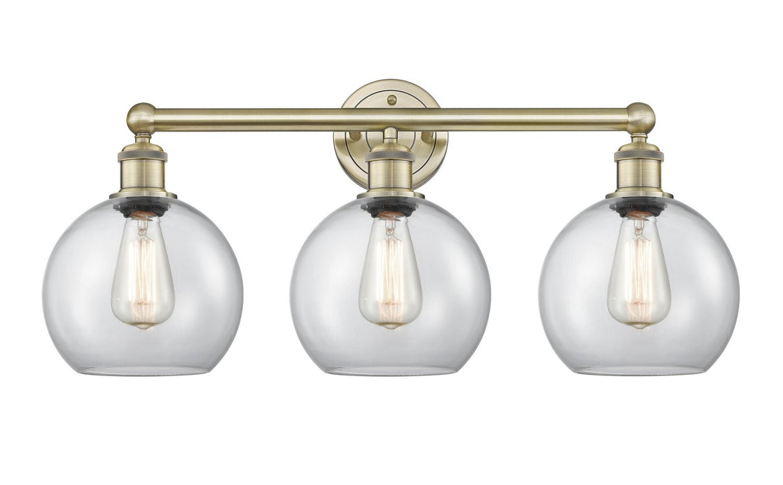 Innovations 616-3W-AB-G122-8 Three Light Bath Vanity, Antique Brass