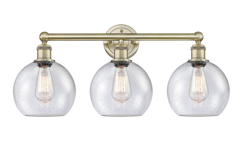 Innovations 616-3W-AB-G124-8 Three Light Bath Vanity, Antique Brass