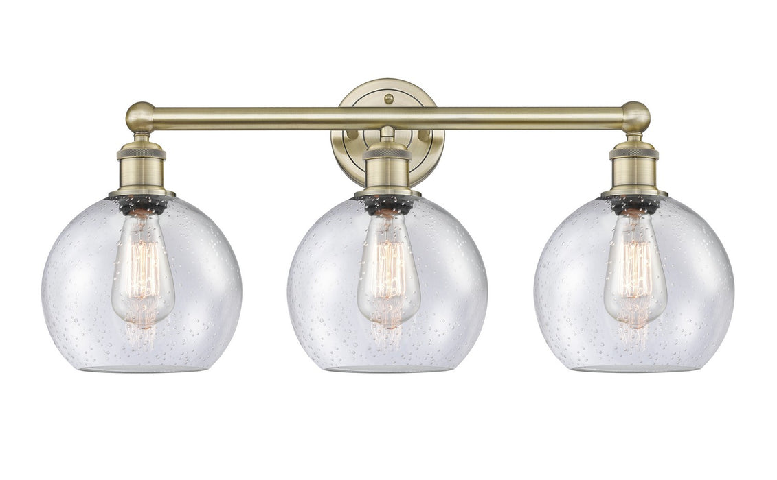 Innovations 616-3W-AB-G124-8 Three Light Bath Vanity, Antique Brass