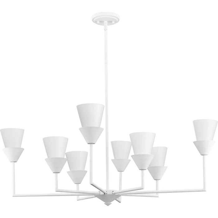 Progress Lighting P400373-197 Eight Light Chandelier, White Plaster