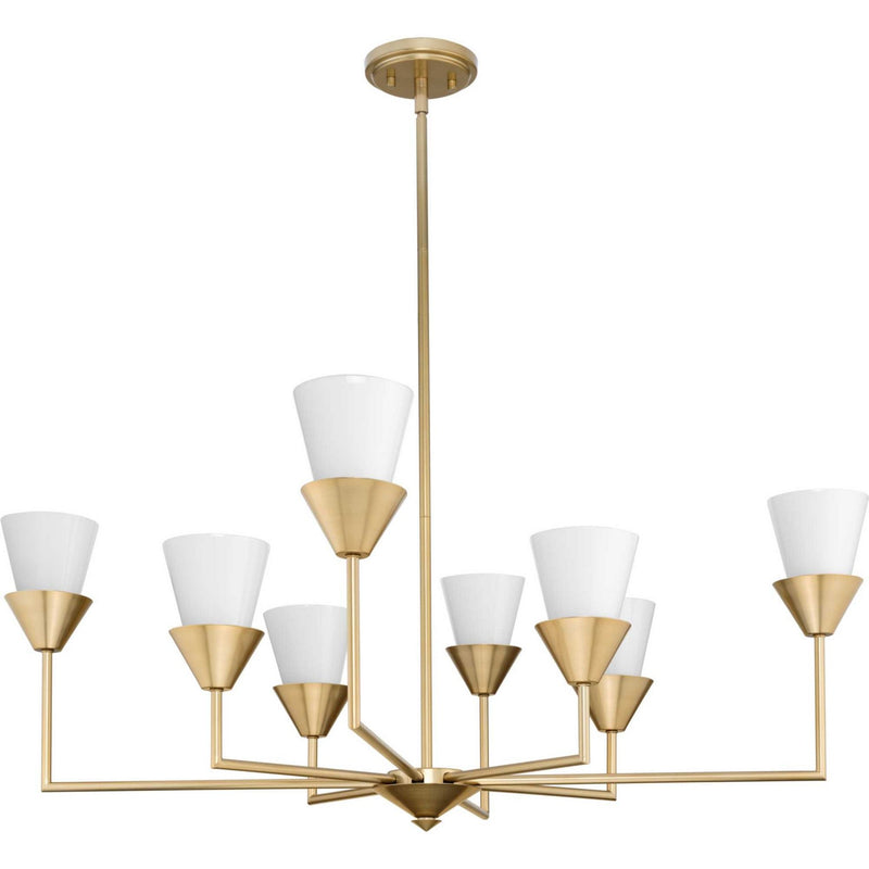Progress Lighting P400373-205 Eight Light Chandelier, Soft Gold