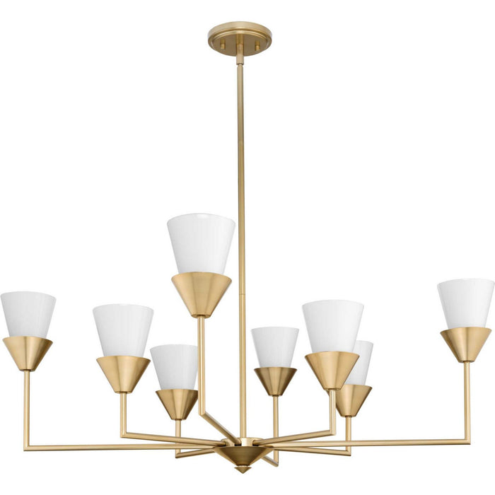 Progress Lighting P400373-205 Eight Light Chandelier, Soft Gold
