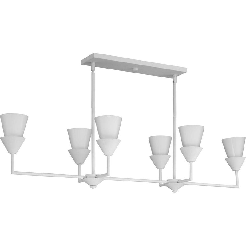 Progress Lighting P400374-197 Six Light Island Pendant, White Plaster