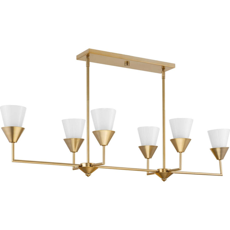 Progress Lighting P400374-205 Six Light Island Pendant, Soft Gold