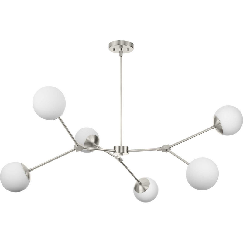 Progress Lighting P400378-009 Six Light Chandelier, Brushed Nickel