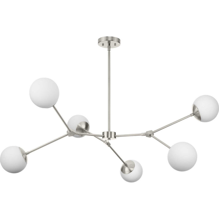 Progress Lighting P400378-009 Six Light Chandelier, Brushed Nickel