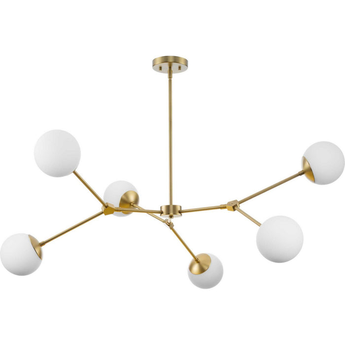 Progress Lighting P400378-109 Six Light Chandelier, Brushed Bronze