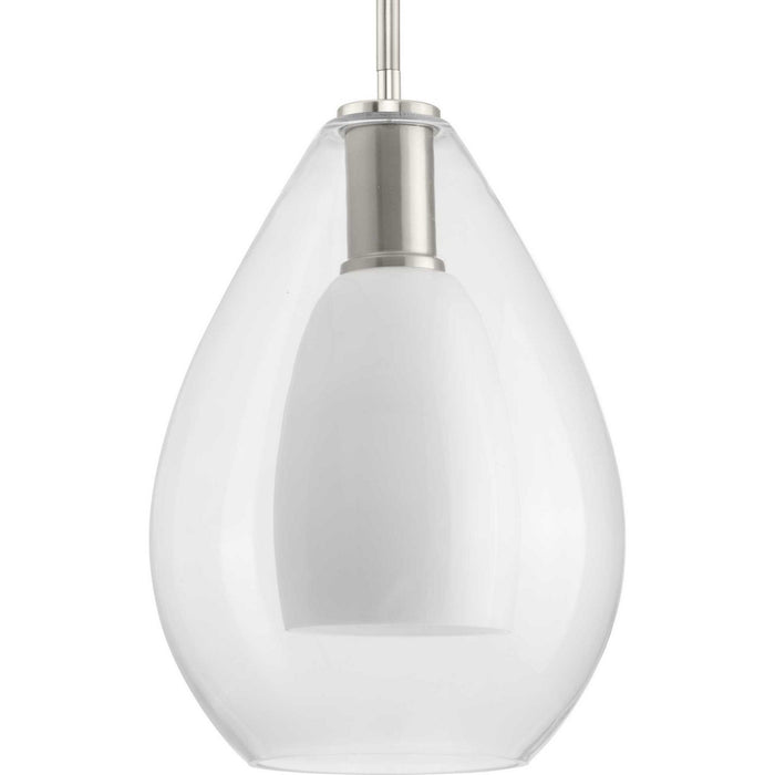 Progress Lighting P500438-009 One Light Pendant, Brushed Nickel