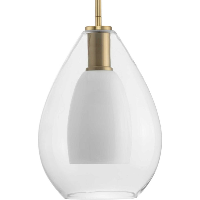Progress Lighting P500438-191 One Light Pendant, Brushed Gold
