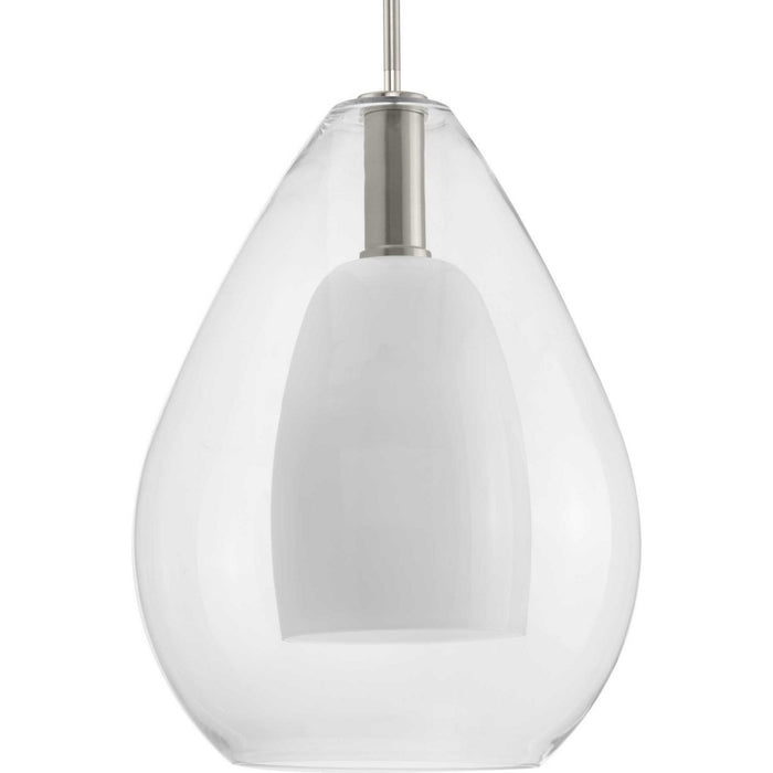 Progress Lighting P500439-009 One Light Pendant, Brushed Nickel