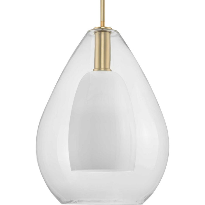 Progress Lighting P500439-191 One Light Pendant, Brushed Gold