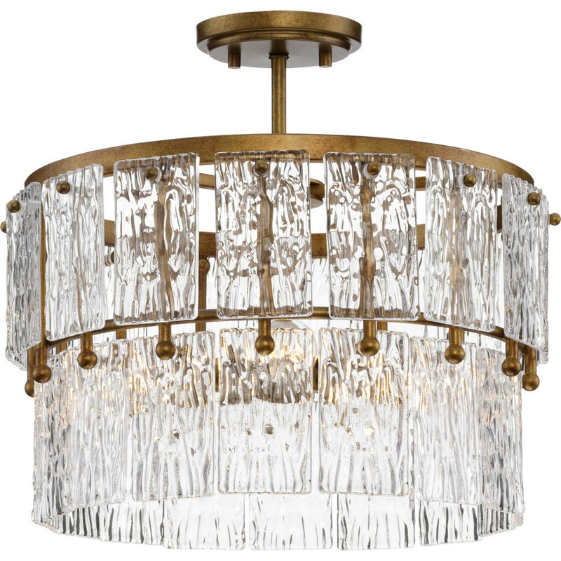 Progress Lighting P500443-204 Three Light Pendant, Gold Ombre
