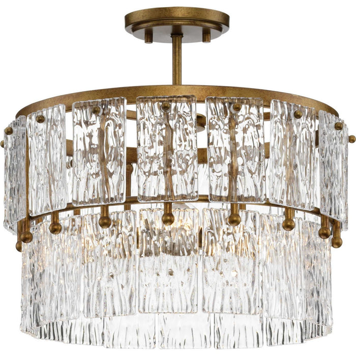 Progress Lighting P500443-204 Three Light Pendant, Gold Ombre