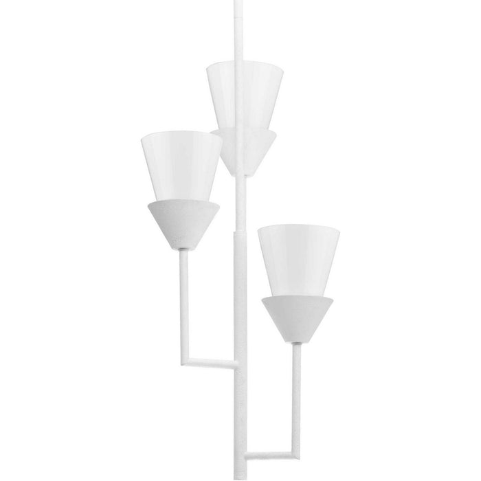 Progress Lighting P500445-197 Three Light Pendant, White Plaster