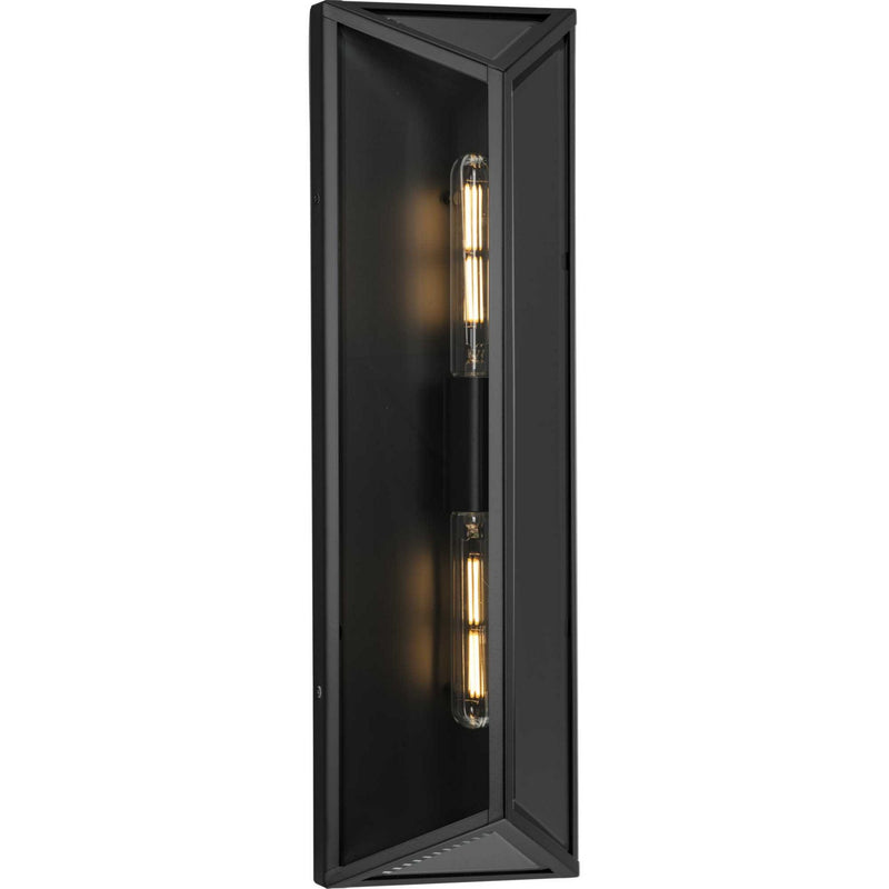 Progress Lighting P560360-31M Two Light Outdoor Wall Lantern, Matte Black