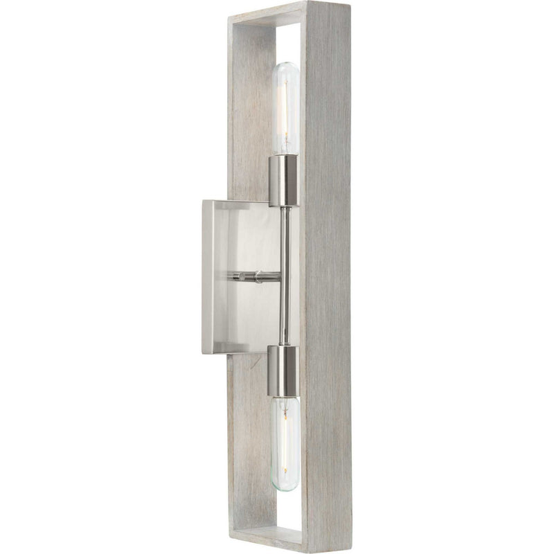 Progress Lighting P710126-009 Two Light Wall Bracket, Brushed Nickel