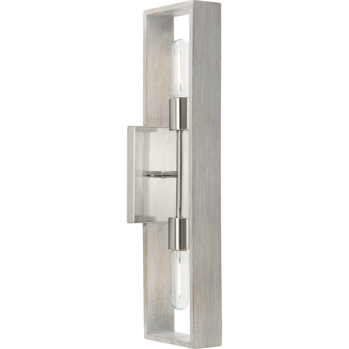 Progress Lighting P710126-009 Two Light Wall Bracket, Brushed Nickel