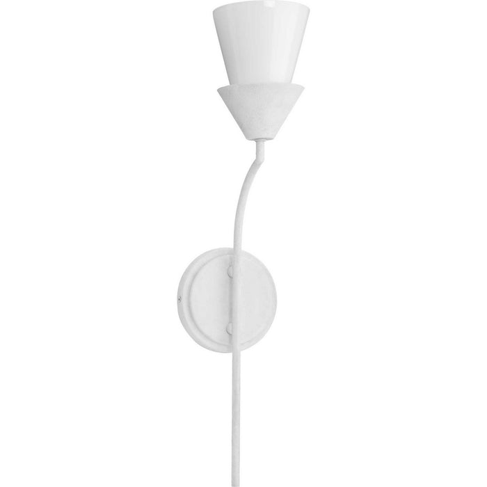 Progress Lighting P710127-197 One Light Wall Bracket, White Plaster