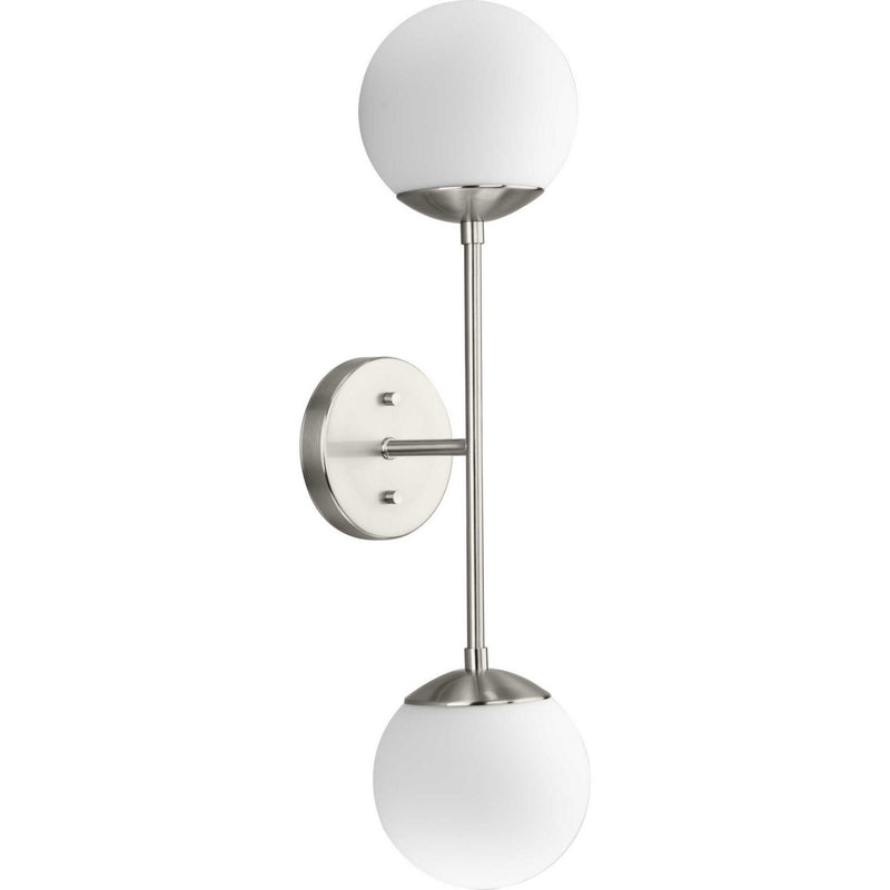 Progress Lighting P710130-009 Two Light Wall Bracket, Brushed Nickel