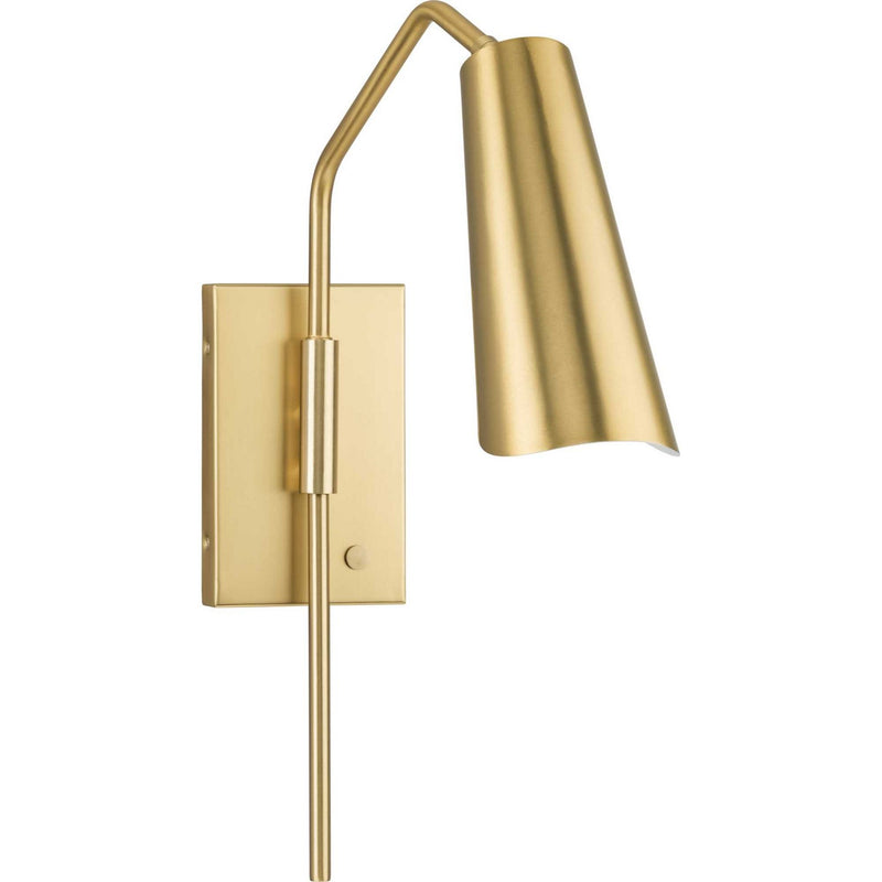 Progress Lighting P710131-191 One Light Wall Bracket, Brushed Gold