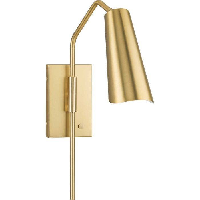 Progress Lighting P710131-191 One Light Wall Bracket, Brushed Gold