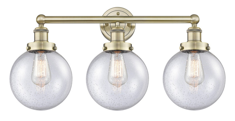 Innovations 616-3W-AB-G204-8 Three Light Bath Vanity, Antique Brass