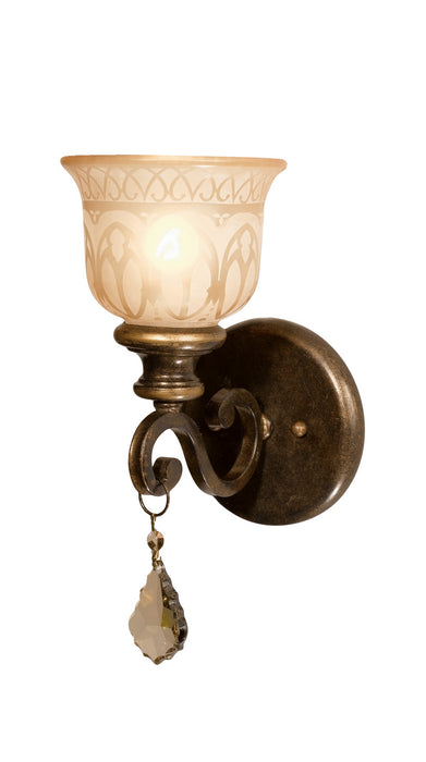 Crystorama 7501-BU-GT-MWP One Light Wall Sconce, Bronze Umber