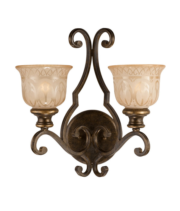 Crystorama 7402-BU Two Light Wall Sconce, Bronze Umber