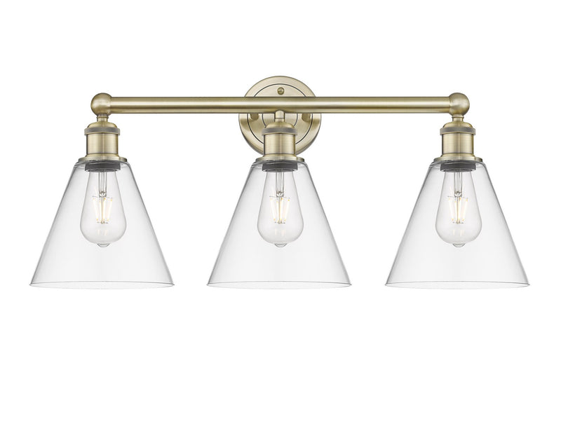 Innovations 616-3W-AB-GBC-82 Three Light Bath Vanity, Antique Brass