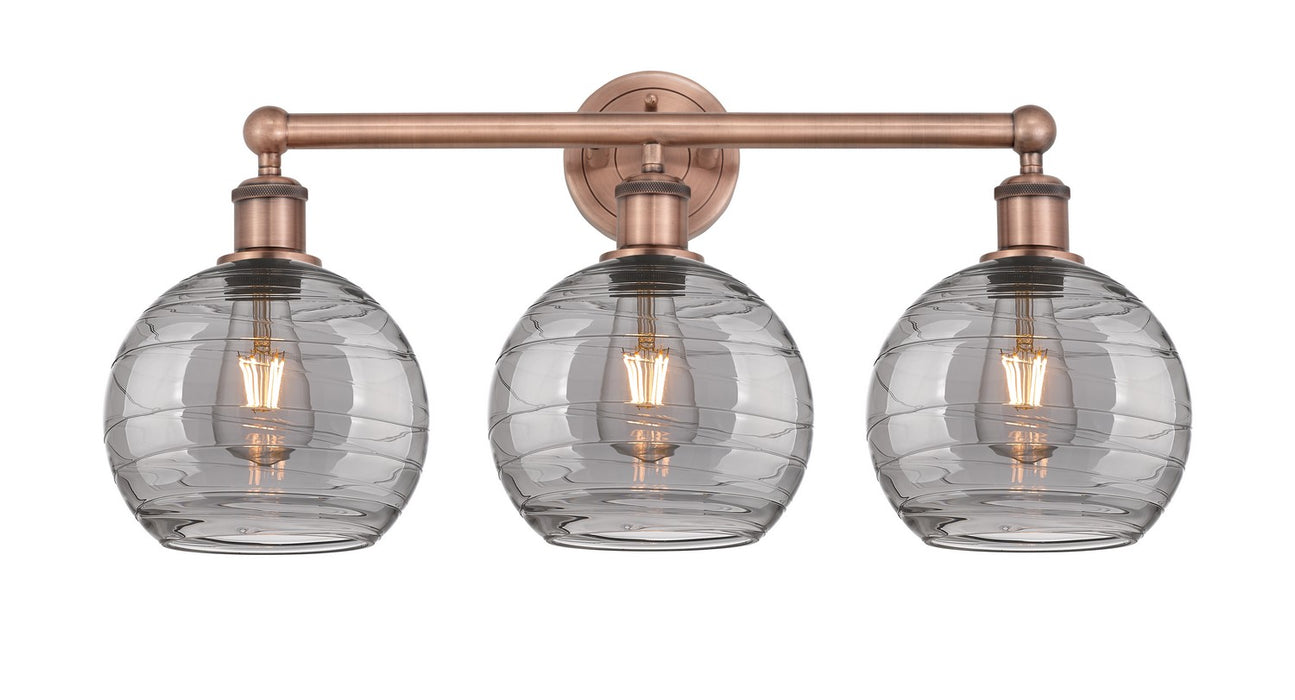 Innovations 616-3W-AC-G1213-8SM Three Light Bath Vanity, Antique Copper